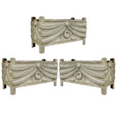 3 Large French Art Deco Swag Design Jardinieres 8