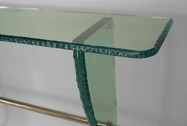 Italian 1940s Glass Console by Max Ingrand for Fontana Arte
