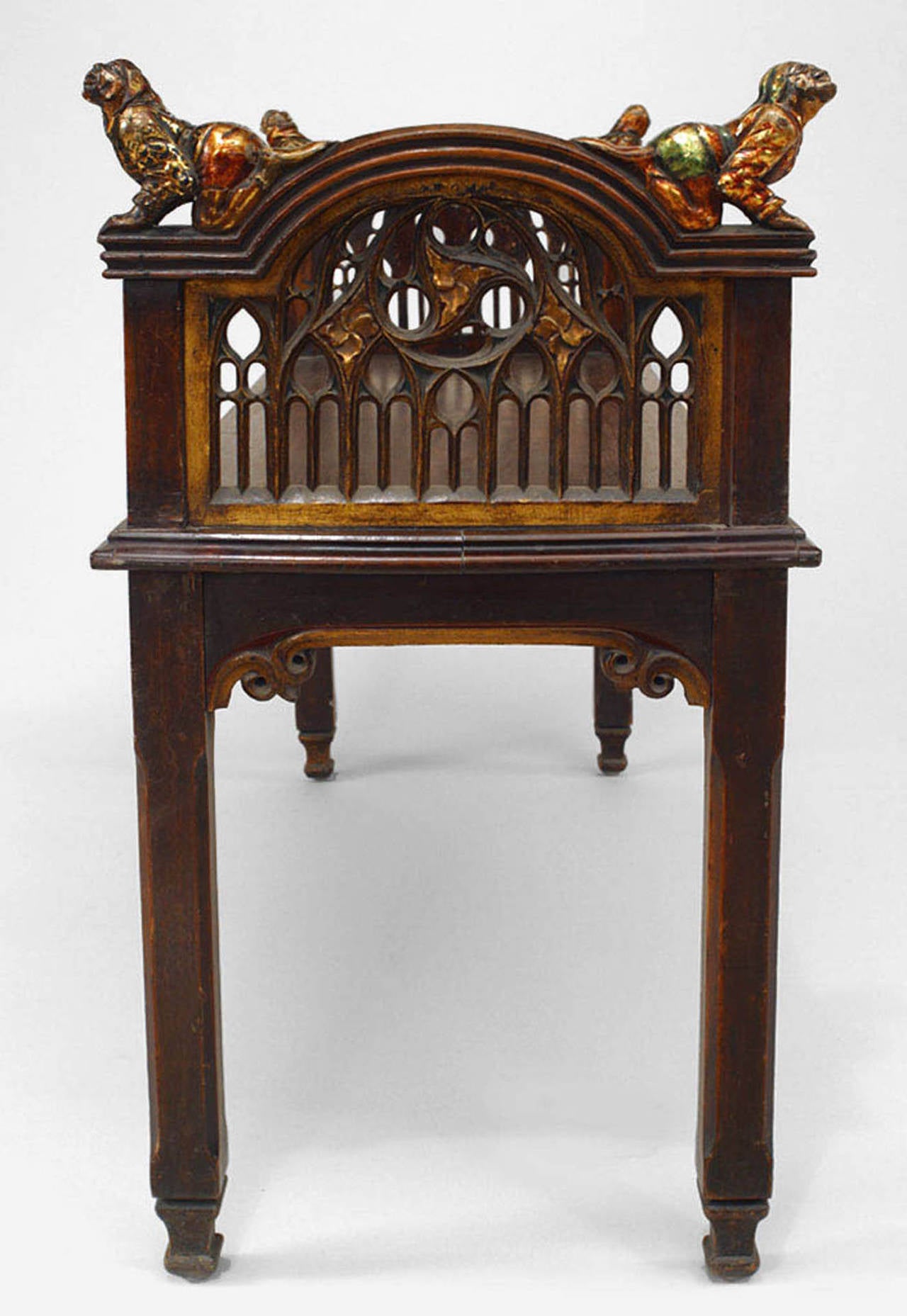 19th c. English Gothic Revival Bench In Good Condition In New York, NY