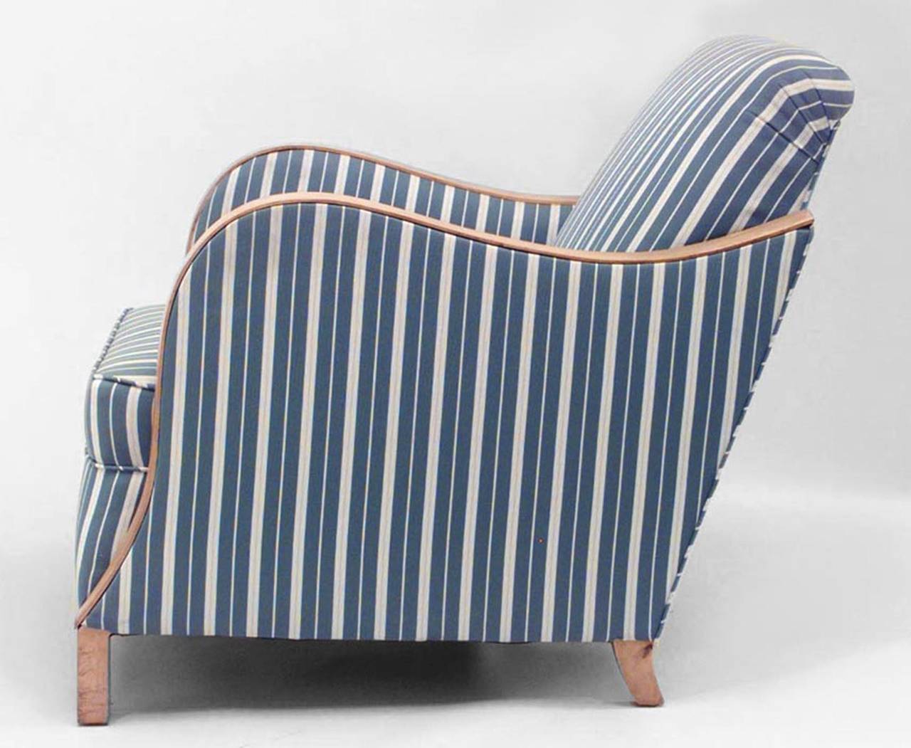 Pair of Swedish Biedermeier Striped Club Chairs In Good Condition In New York, NY