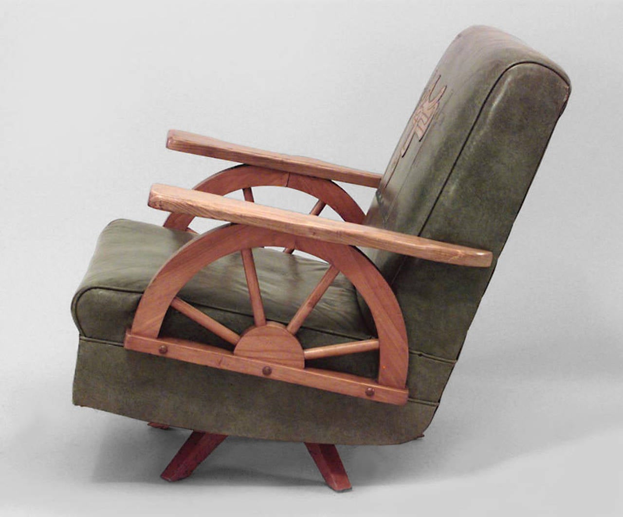 vintage wagon wheel rocking chair