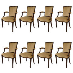 Set of 8 19th c. English Adam Style Mahogany Dining Armchairs 10