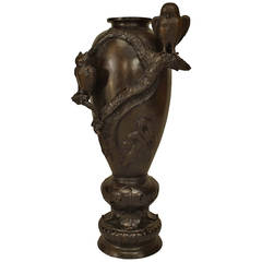 19th c. Japanese Bronze Floor Vase 9