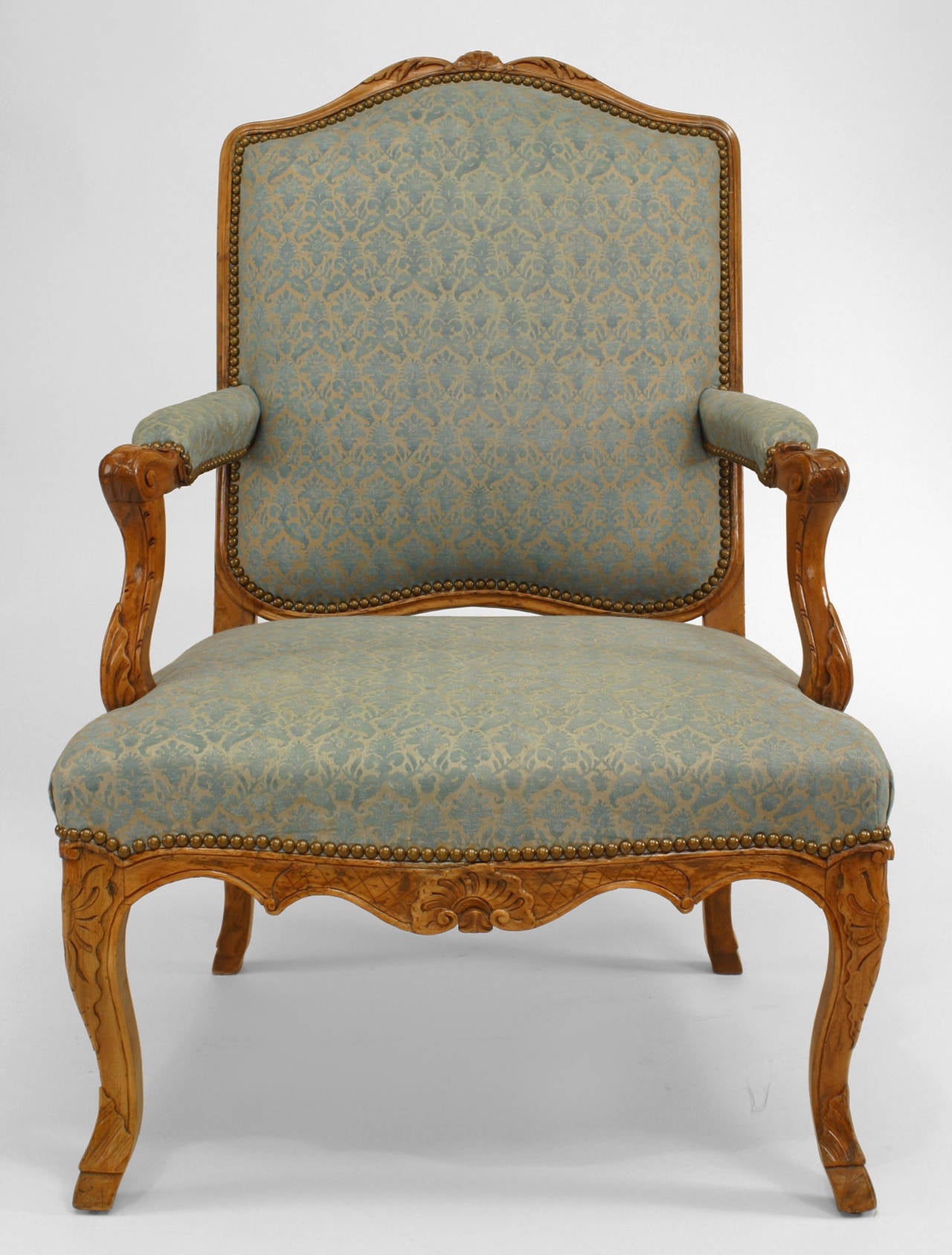 20th Century Pair of French Louis XV Beech Armchairs For Sale