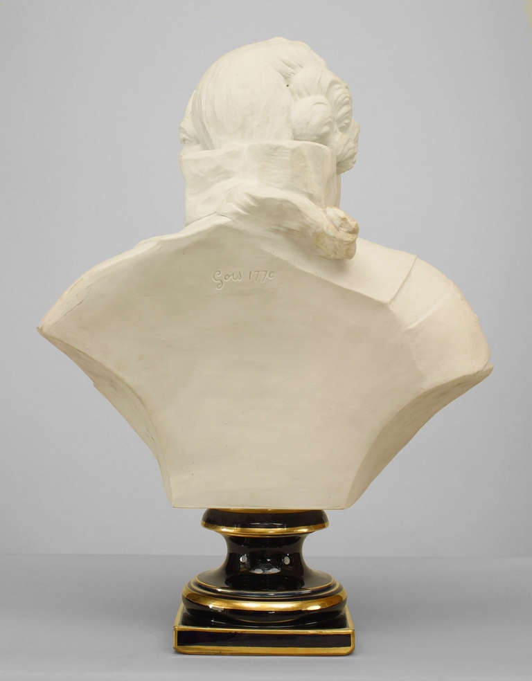 Late 19th Century Porcelain Bust of King Louis XV In Excellent Condition In New York, NY
