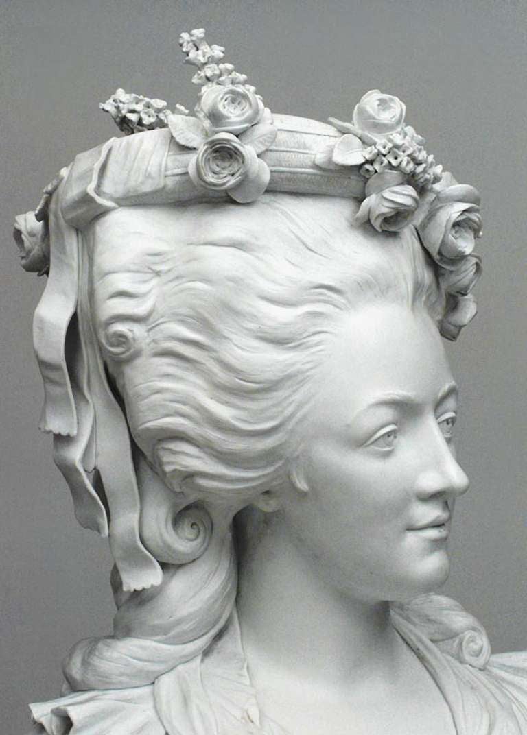 Glazed French Louis XVI Porcelain Bust For Sale