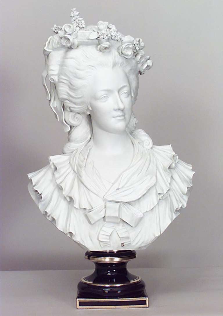 19th Century French Louis XVI Porcelain Bust For Sale