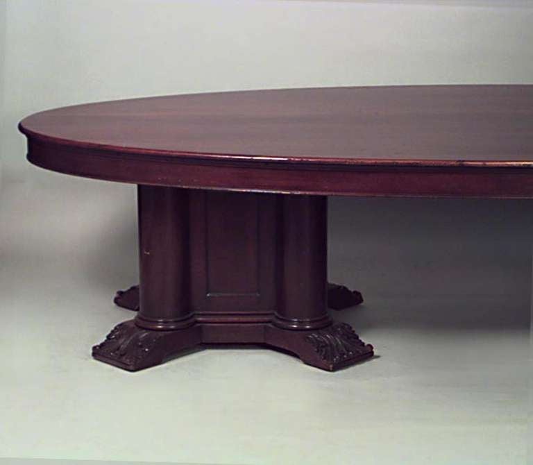 19th Century English Mahogany Conference Table In Excellent Condition In New York, NY