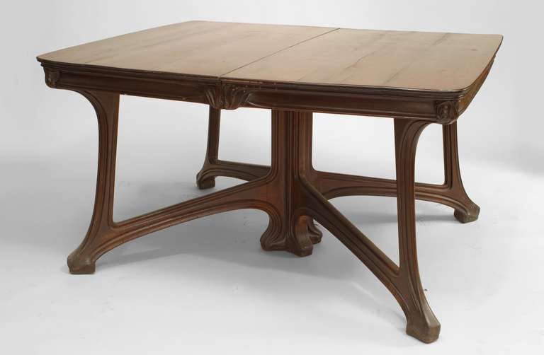 French Art Nouveau TwoSection Dining Table by Gaillard For Sale at 1stdibs