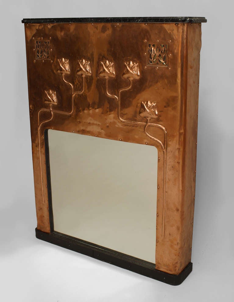 French Arts & Crafts Repurposed Fireplace Surround Console Table