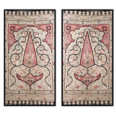 Antique Pair of 19th c. Framed Middle Eastern Wall Hangings
