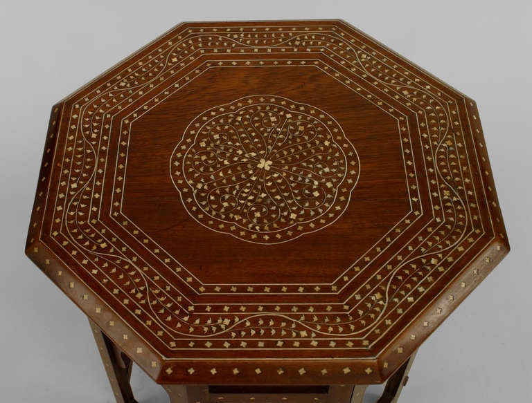19th c. Inlaid Moorish Style Taboret In Excellent Condition In New York, NY