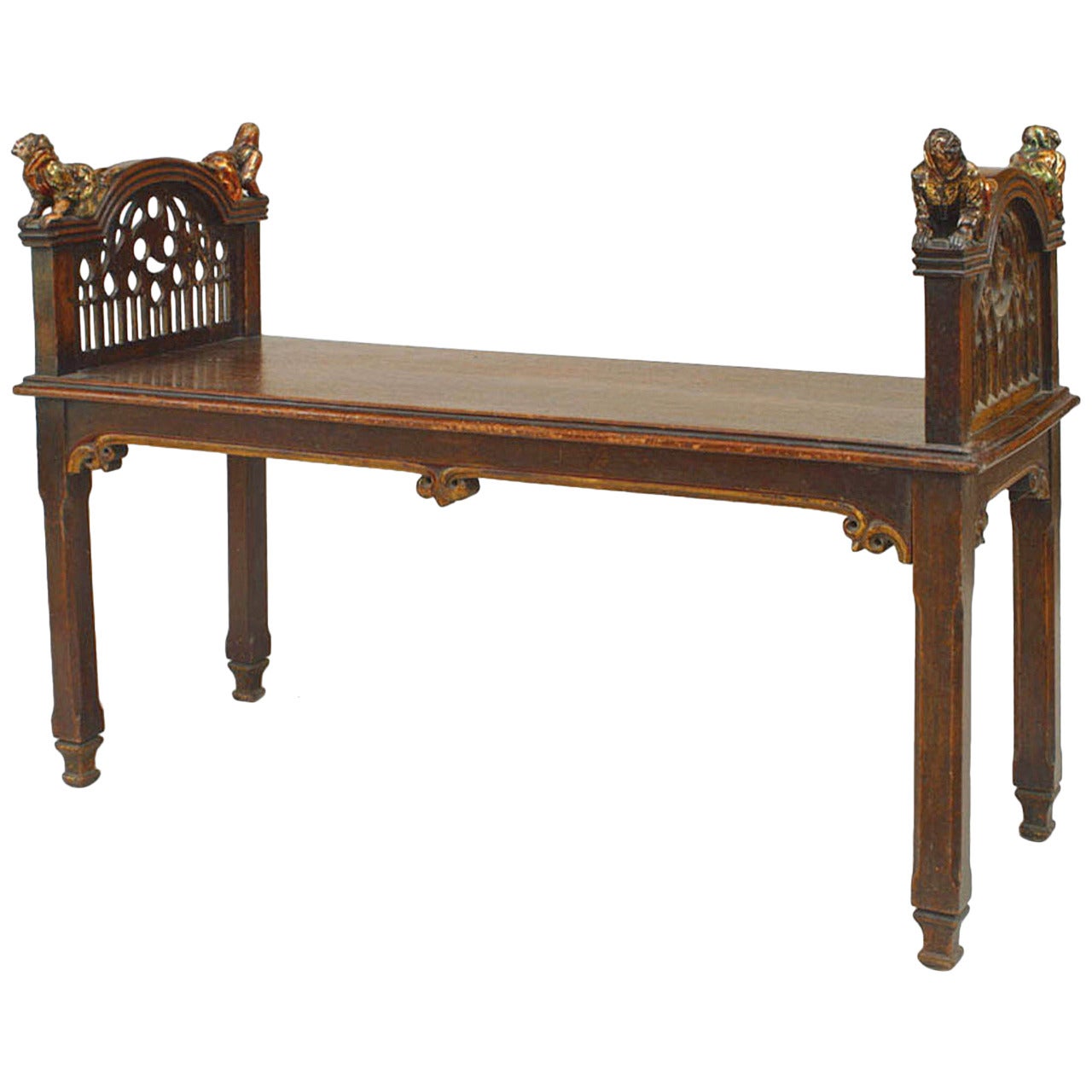 19th c. English Gothic Revival Bench