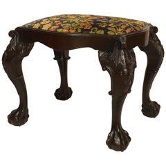 Banco inglés de caoba estilo Chippendale de principios de siglo