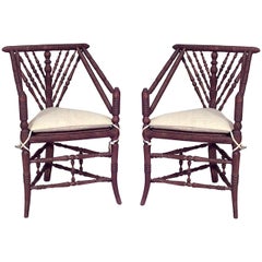 Pair of English Charles II Oak Triangular Chairs