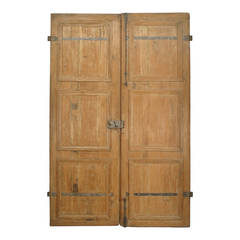 Pair of 19th c. French Provincial Stripped Pine Doors 10