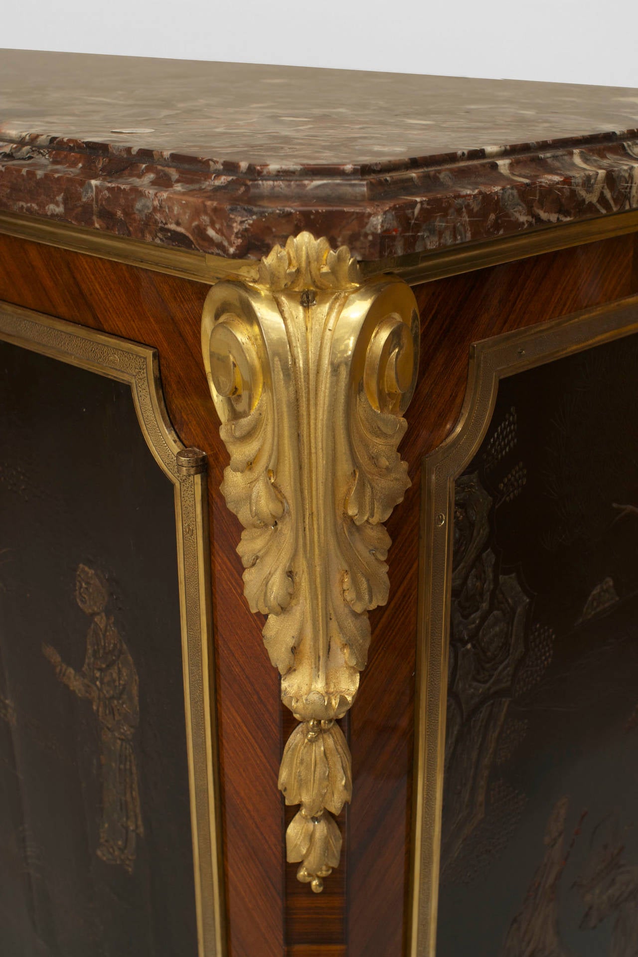 French Louis XVI Style Tulipwood Commode with Marble Top For Sale 2