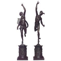 Pair of Bronze Ceres and Mercury Figures