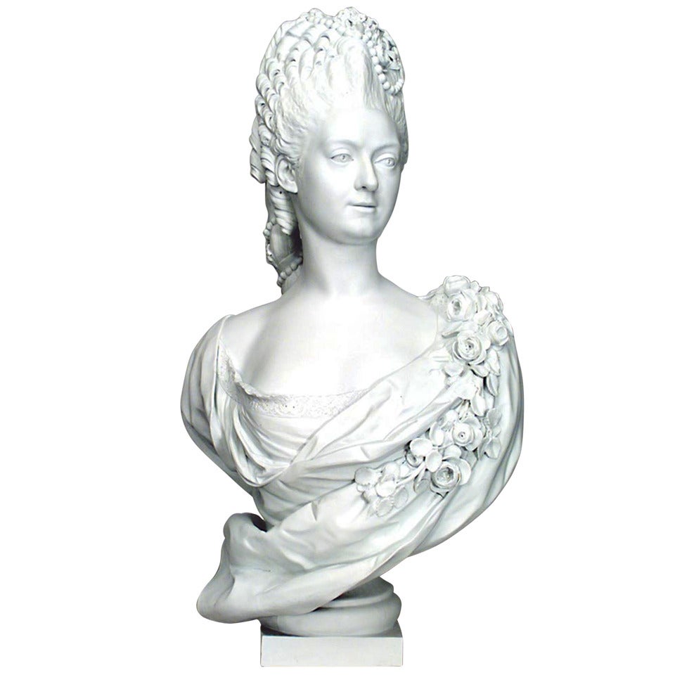 Late 19th Century Porcelain Bust of a Royal Frenchwoman