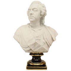 Buste du roi Louis XV en porcelaine de la fin du XIXe siècle