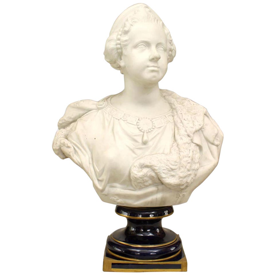 19th Century French Bust of Queen Marie Leczinska after Versailles Original