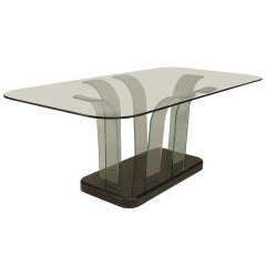American Art Moderne Glass Dining Table