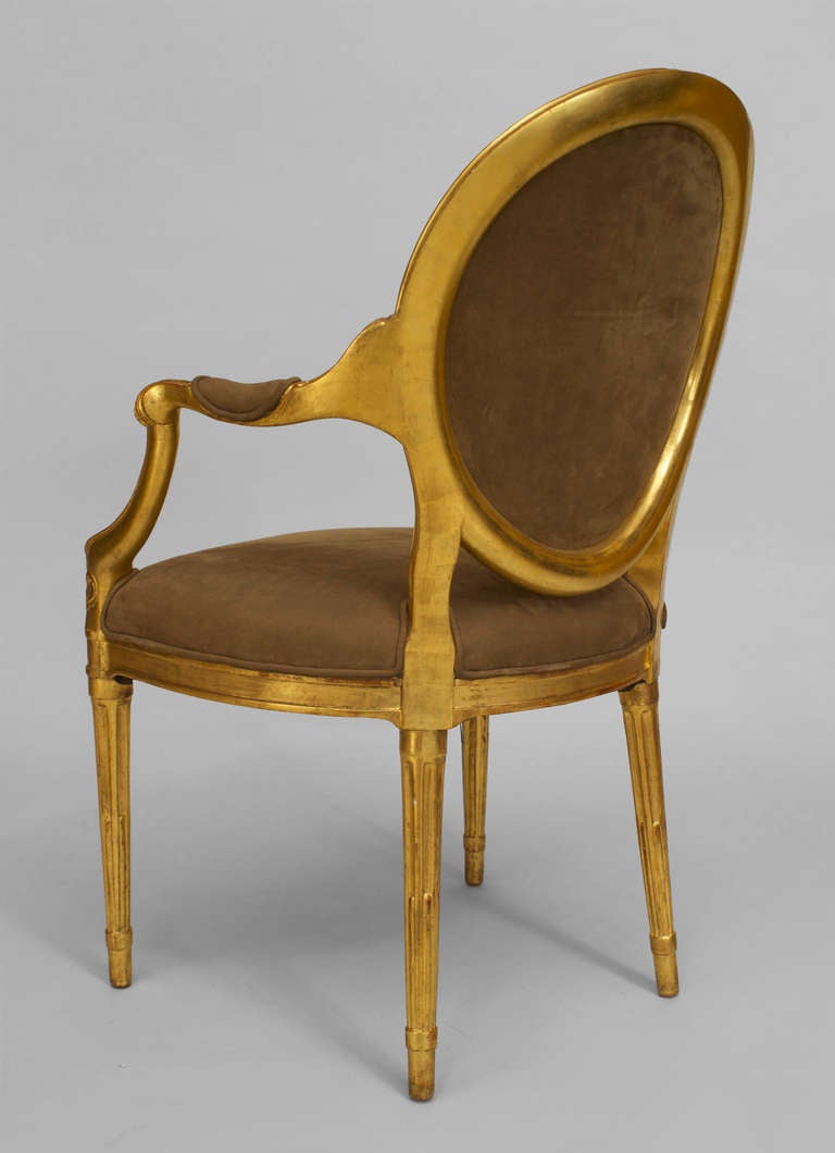Pair of English Louis XVI Style Giltwood Armchairs, Circa 1780 In Excellent Condition In New York, NY