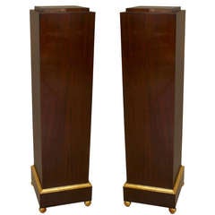 Pair of 19th c. American Eastlake Walnut Pedestals For Sale at 1stdibs