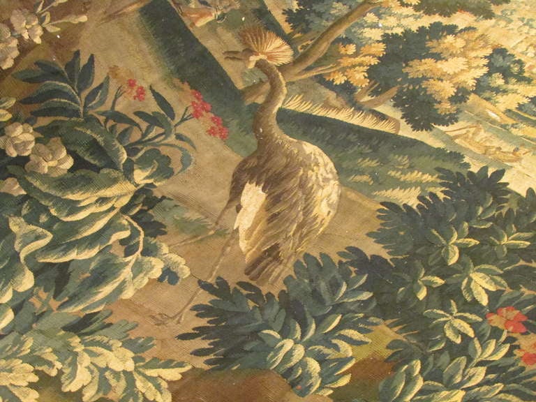 18th century French Aubusson Verdure tapestry In Good Condition For Sale In Los Angeles, CA