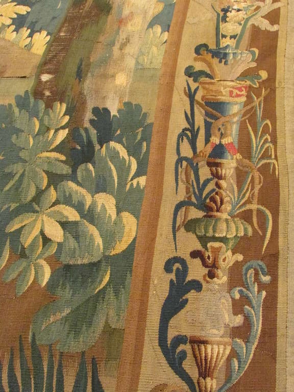 18th century French Aubusson Verdure tapestry For Sale 1