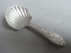 Antique A rare George III Caddy Spoon made in Dublin circa 1795 by William Hamey