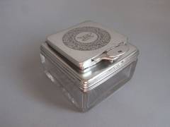 A William IV silver mounted Travelling Inkwell made by Charles Rawlings.