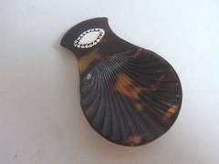 A rare George III Tortoiseshell pique Caddy Spoon made, most probably in London