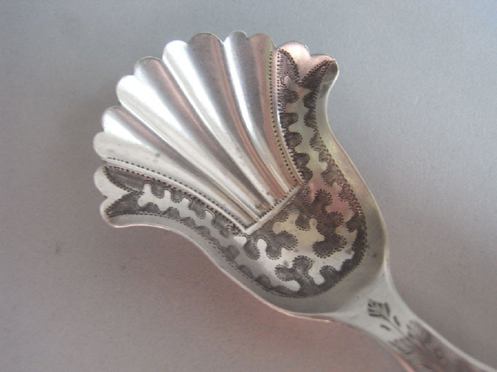 A very rare George IV Caddy Spoon made in Birmingham in 1829 by Taylor & Perry.