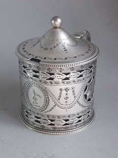 An unusual George III Mustard Pot made in London in 1785 by Thomas Chawner.