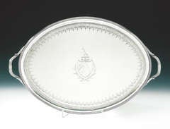 Antique A very fine George III Two Handled Tray made in London in 1789 by Crouch & Hannam.