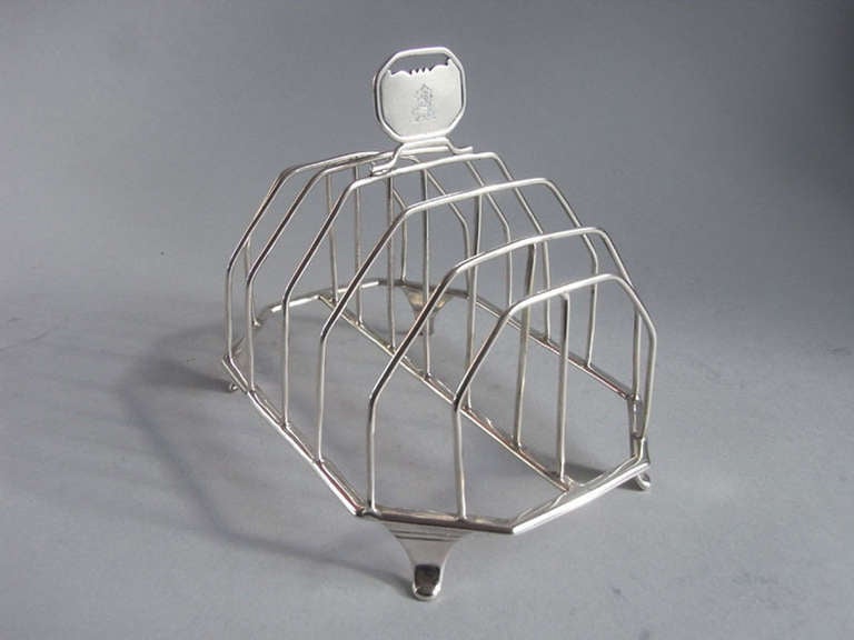 ABERDEEN. A rare George III Toast Rack made in Aberdeen circa 1810 by J. Barry.