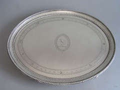 A very fine pair of George III Salvers made by Crouch
Hannam in London in 1782. A very fine pair of George III Salvers made by Crouch
Hannam in London in 1782.