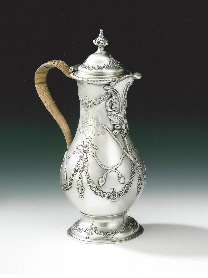 George III. Kaffee- oder Wasserkanne, hergestellt von Charles Wright in London im Jahr 1773