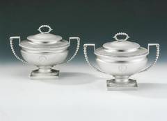 A rare
unusual pair of George III Tureens made by Peter Podio. A rare
unusual pair of George III Tureens made by Peter Podio.