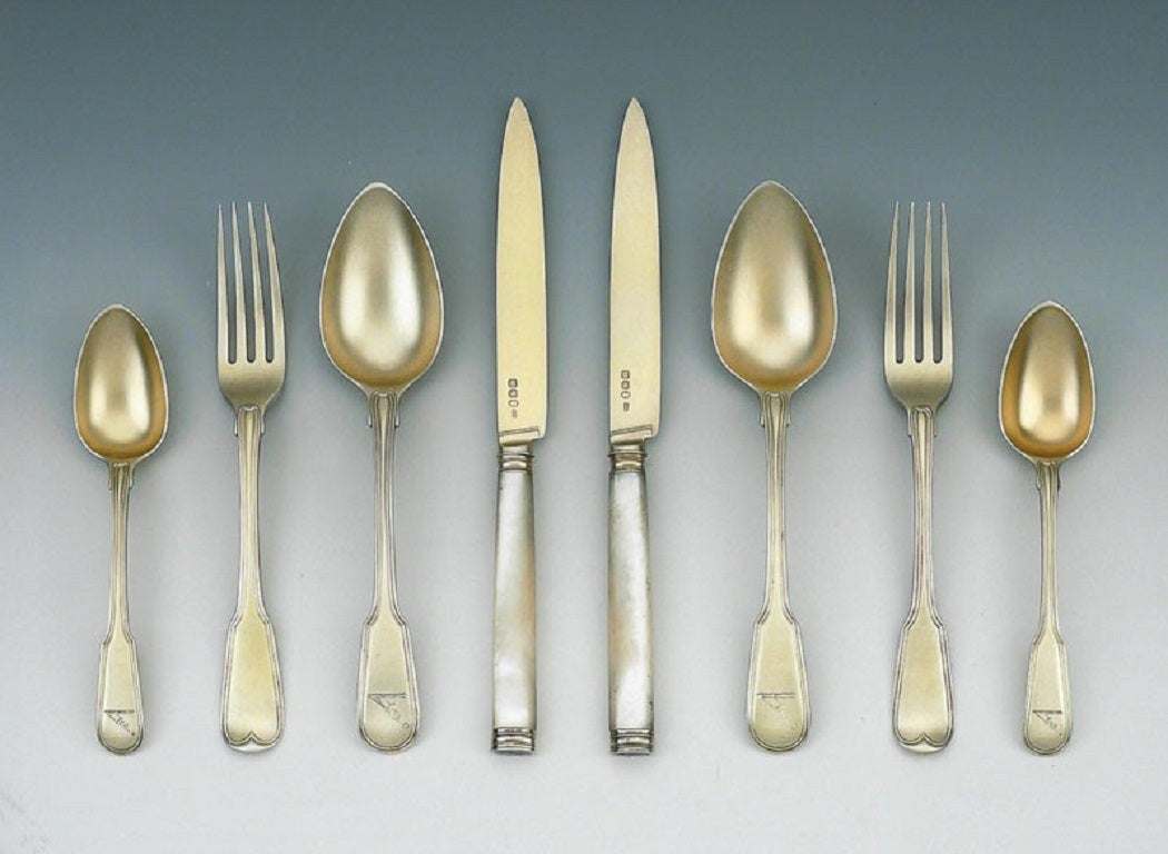 A George III Silver Gilt Dessert Service made by William Eley 
William Fearn.