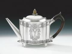 A fine George III Teapot & Stand made in London in 1792 by George Brazier.