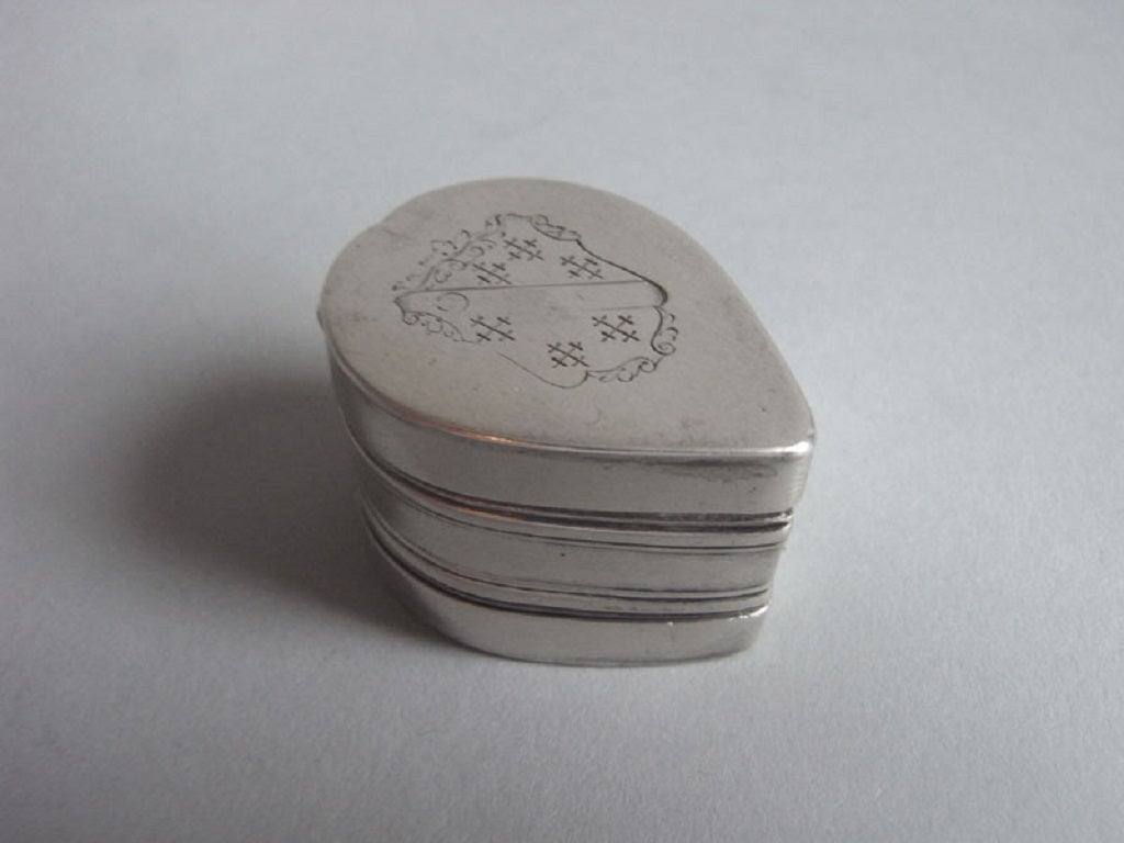 A George I Teardrop Nutmeg Grater made in London circa 1725 by Thomas Kendrick.