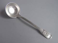 PRIVATE DIE. A rare George IV Sauce Ladle made by Robert Gray & Son.