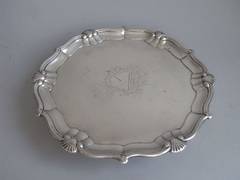 NEWCASTLE. A George II Salver made in Newcastle in 1741 by James Kirkup