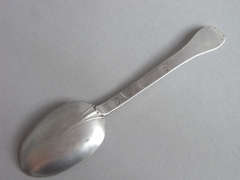 WILLIAM & MARY. An extremely rare Childs Trefid Spoon made in Chester