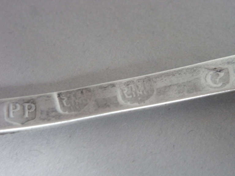 WILLIAM & MARY. An extremely rare Childs Trefid Spoon made in Chester circa 1692-93 by Peter Pemberton I. 

The Spoon is of typical form with a trefoil end to the stem and a reeded rat tail on the reverse of the bowl. The stem is marked with PP,