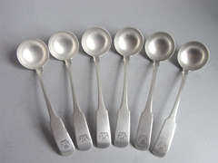Antique A rare set of six George III Toddy Ladles made in Edinburgh in 1813