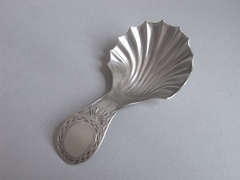 Antique A rare George III Caddy Spoon made in Newcastle circa 1786-91