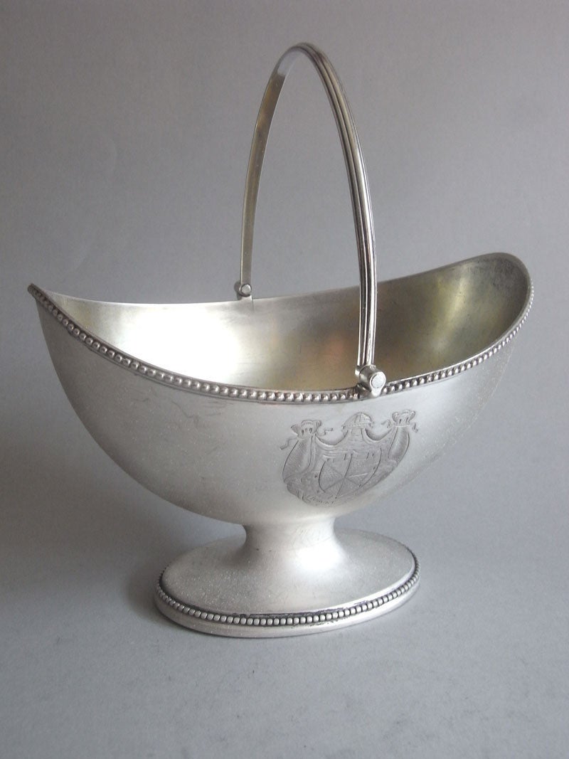 Hester Bateman. A very unusual George III "Boat" shaped Basket
